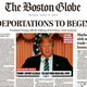 In April 2016, when few pundits gave Donald Trump much chance of victory, the Boston Globe Opinion team tried to imagine, via the satirical Ideas cover pictured here, how the world might look should he keep his promises. “In key ways, our page was eerily prescient,” the Globe wrote on April 29.